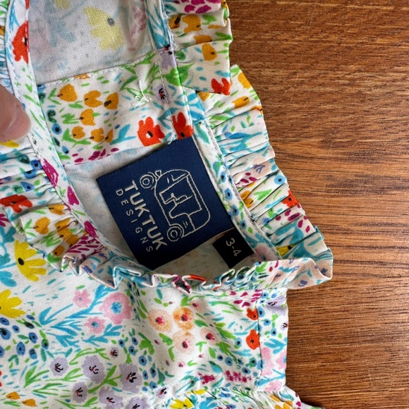 Colorful Floral Kids Dress - Picture 4 of 6